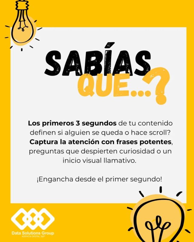 Ahora que lo sabes, adapta tus contenidos para que esos 3 segundos sean lo suficientemente impactantes para que tu público siga viendo el resto del contenido.

Seguro vas a lograr mejores resultados ✅